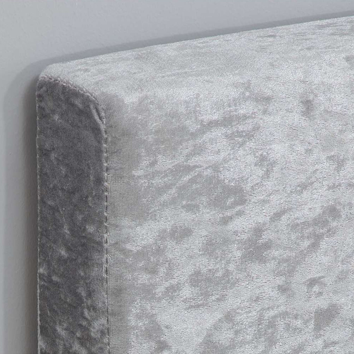 Berlin Steel Silver Crushed Velvet Bed Frame
