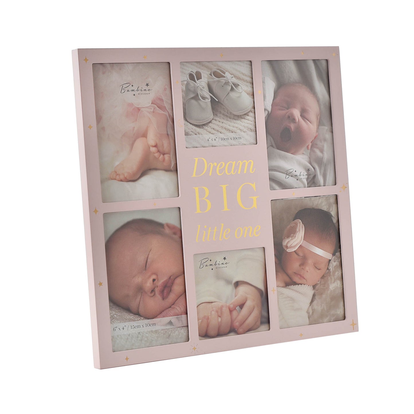 Bambino Dream Big Pink Wooden Collage Photo Frame (32cm x 32cm)