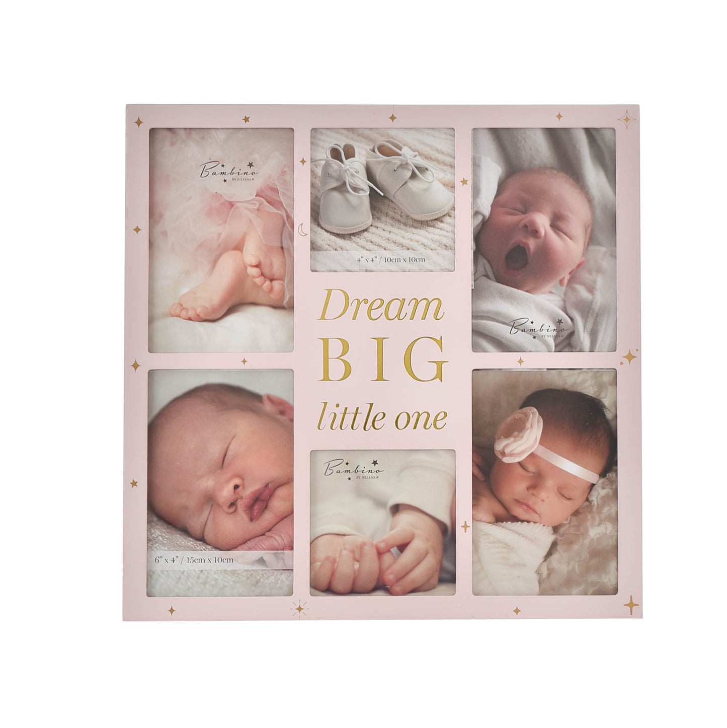 Bambino Dream Big Pink Wooden Collage Photo Frame (32cm x 32cm)