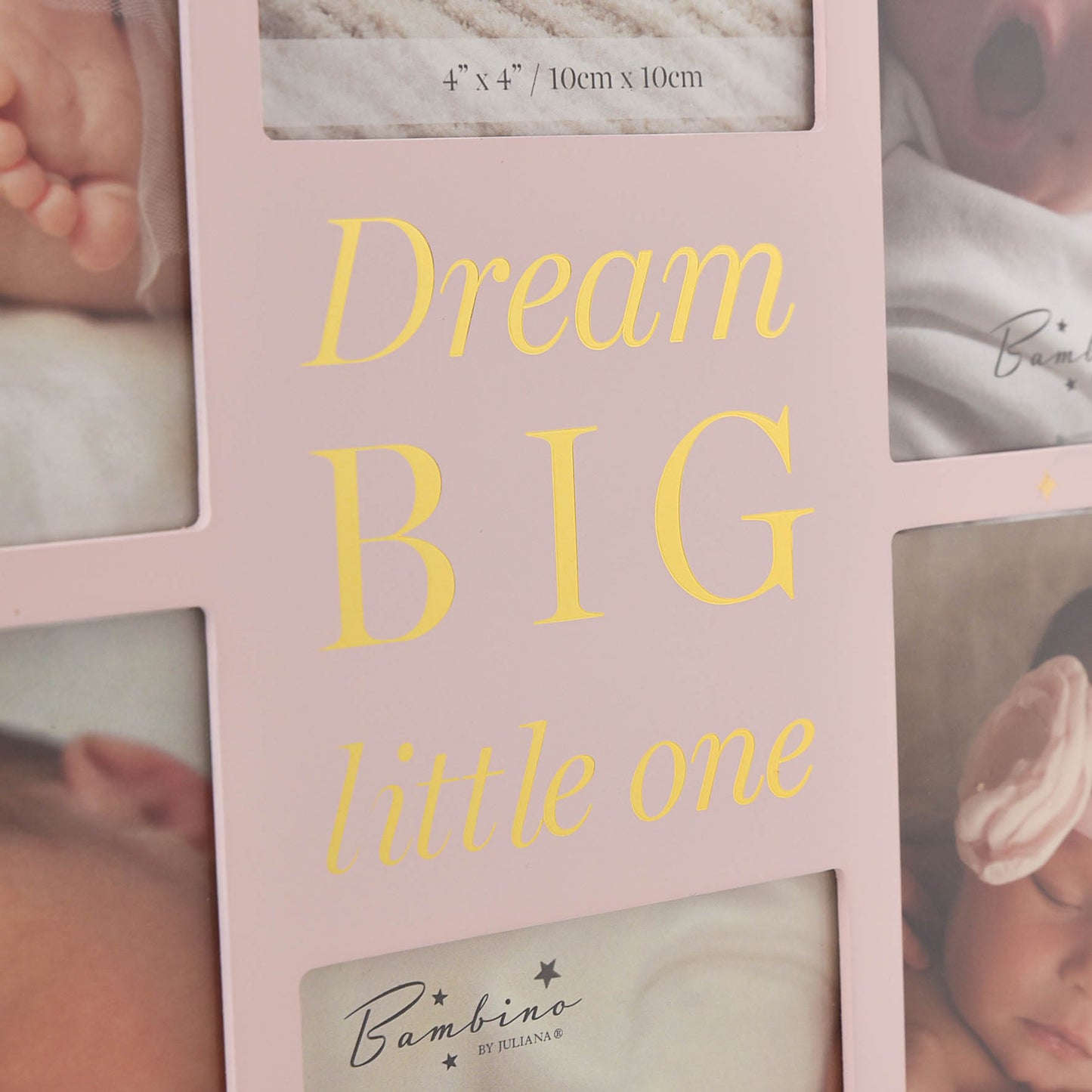 Bambino Dream Big Pink Wooden Collage Photo Frame (32cm x 32cm)