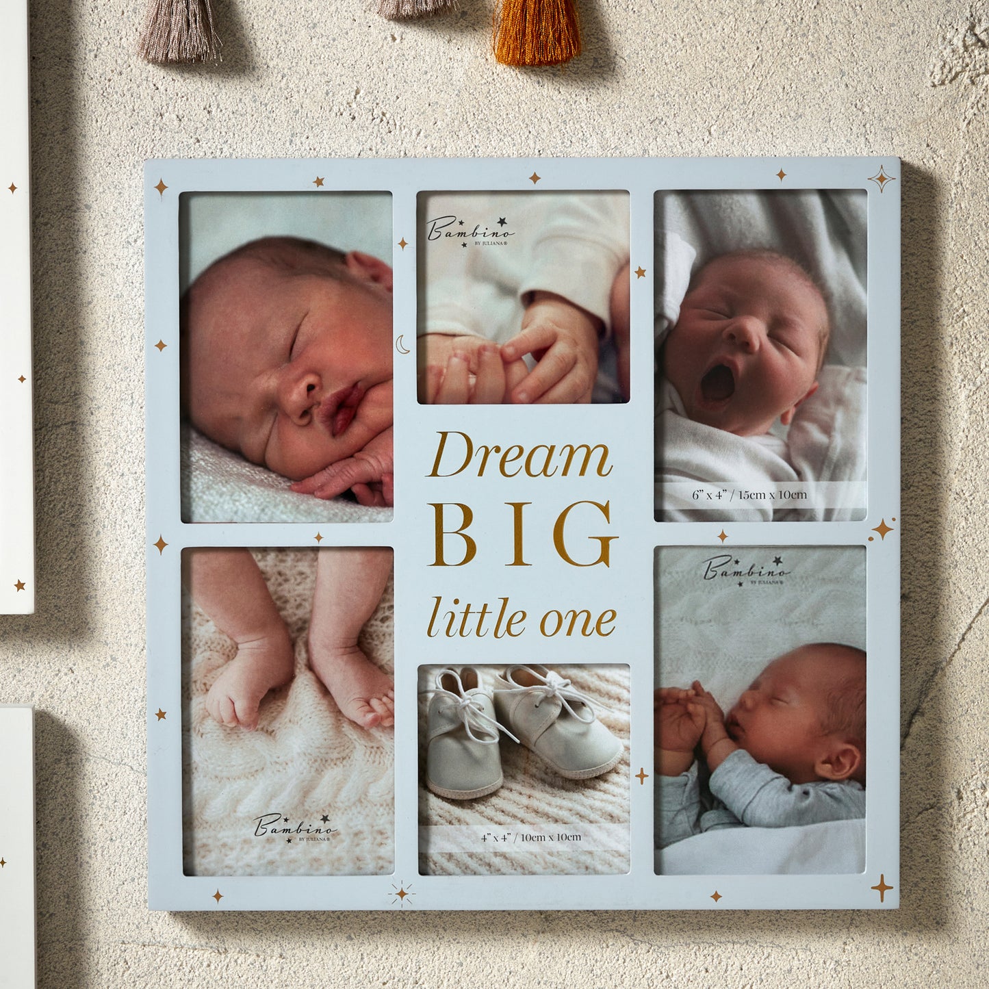 Bambino Dream Big Blue Wooden Collage Photo Frame (32cm x 32cm)