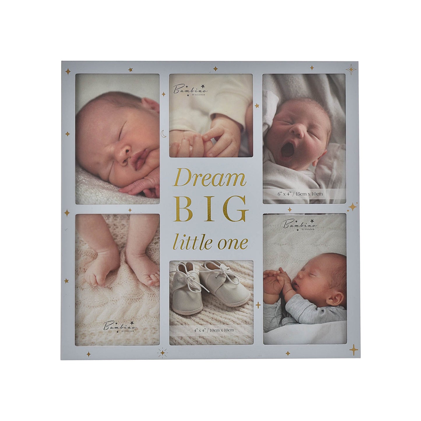 Bambino Dream Big Blue Wooden Collage Photo Frame (32cm x 32cm)