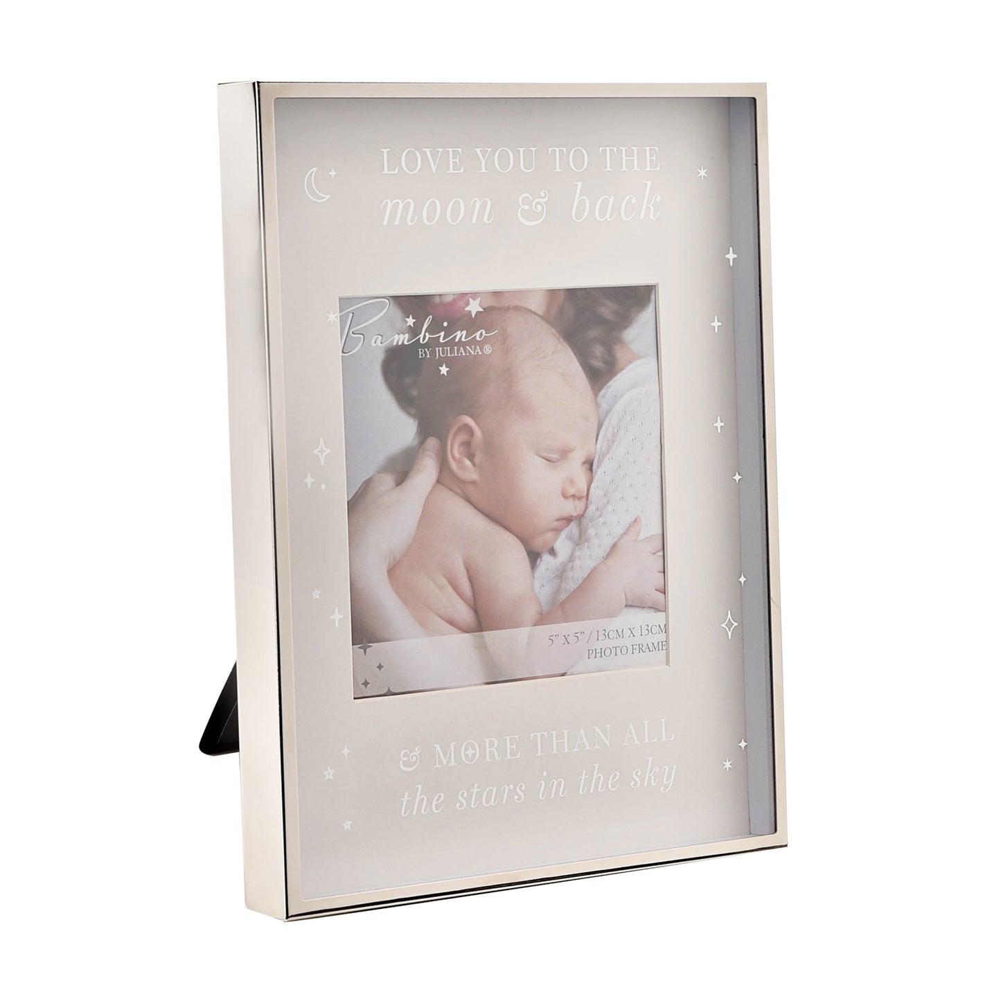 Bambino Pink Moon & Back Metal Plated Photo Frame (5"x5")