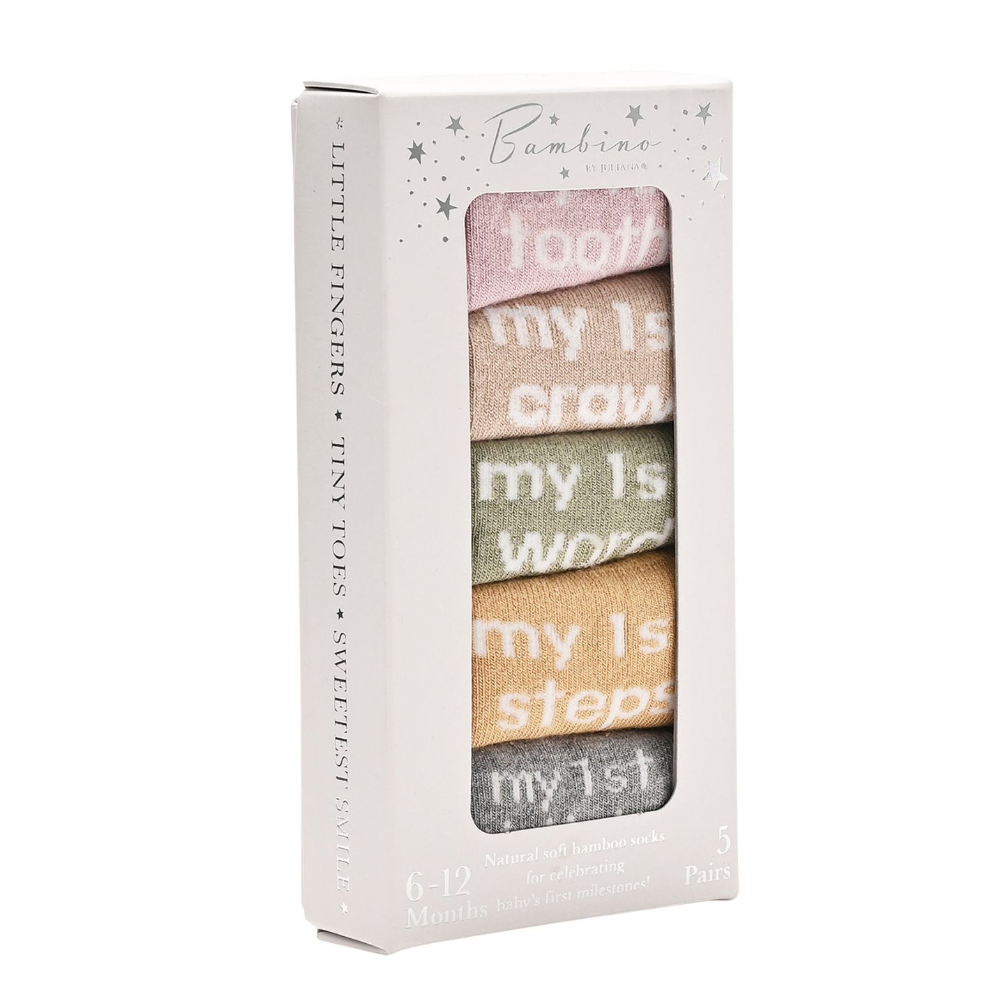 Bambino My First Milestones Socks 6-12 Months (Pack of 5)