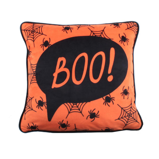 Boo Orange Velvet Cushion