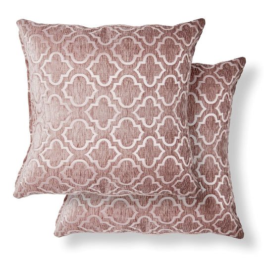 Bohemia Pink Geometric Cushion Covers Pair (43cm x 43cm)