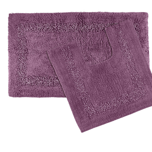 Diamante Purple Sparkle 2 Piece Bath and Pedestal Mat Set