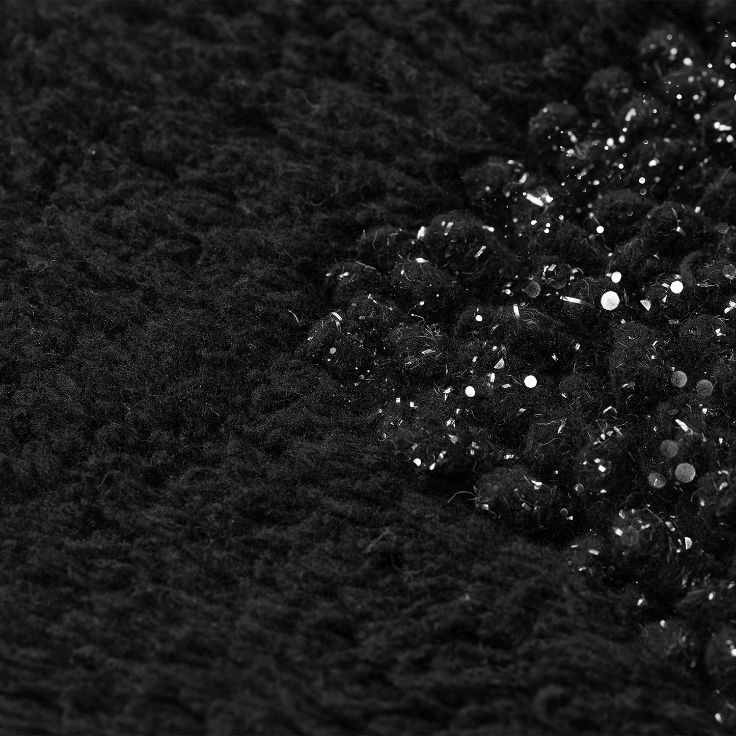 Diamante Black Sparkle 2 Piece Bath and Pedestal Mat Set