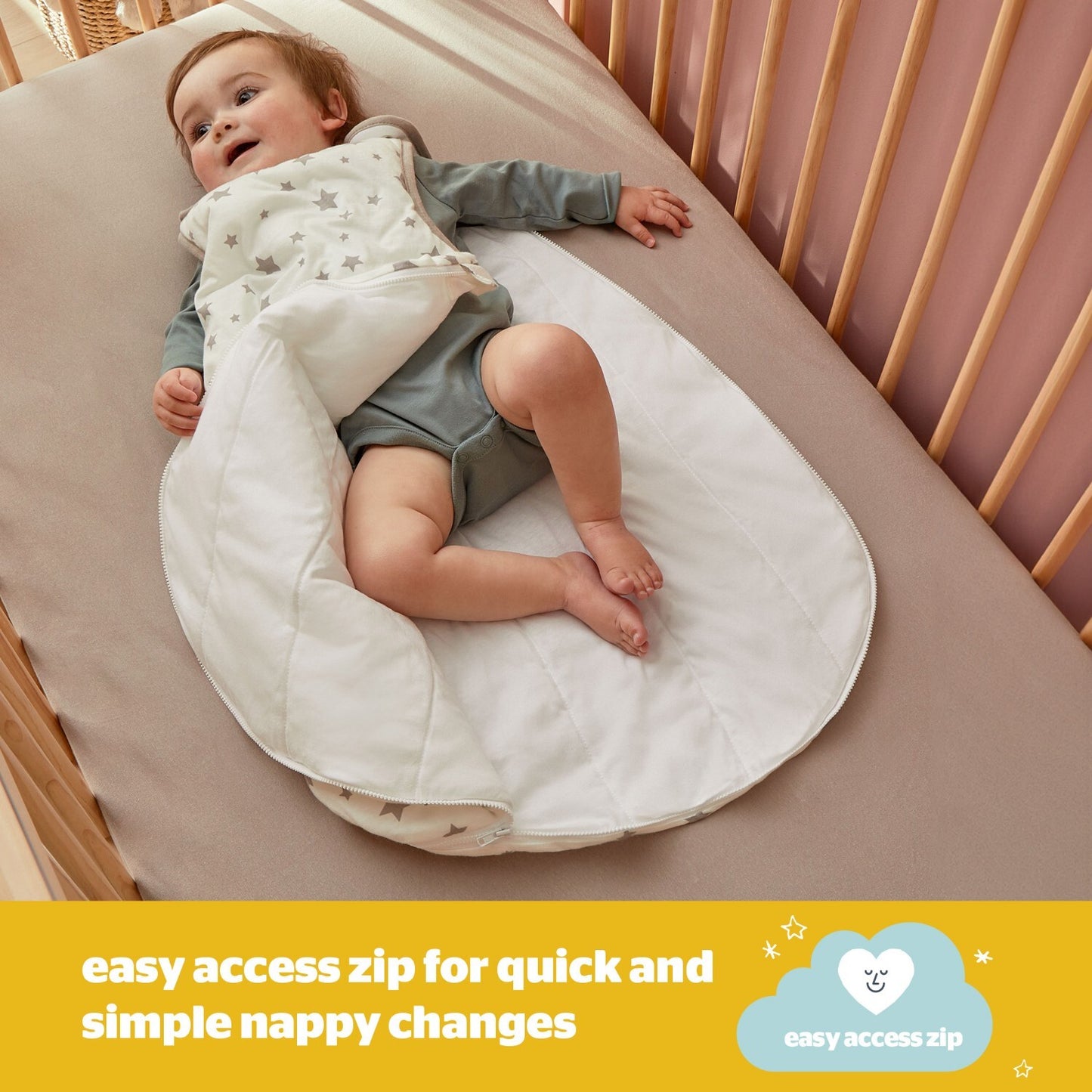 Silentnight Safe Nights Grey Baby 2.5 Tog Sleeping Bag