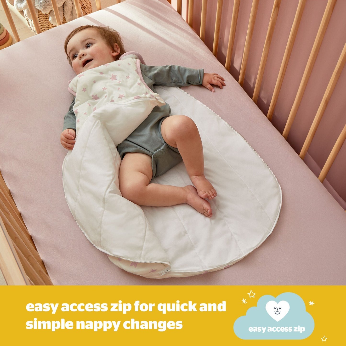 Silentnight Safe Nights Pink Baby 2.5 Tog Sleeping Bag