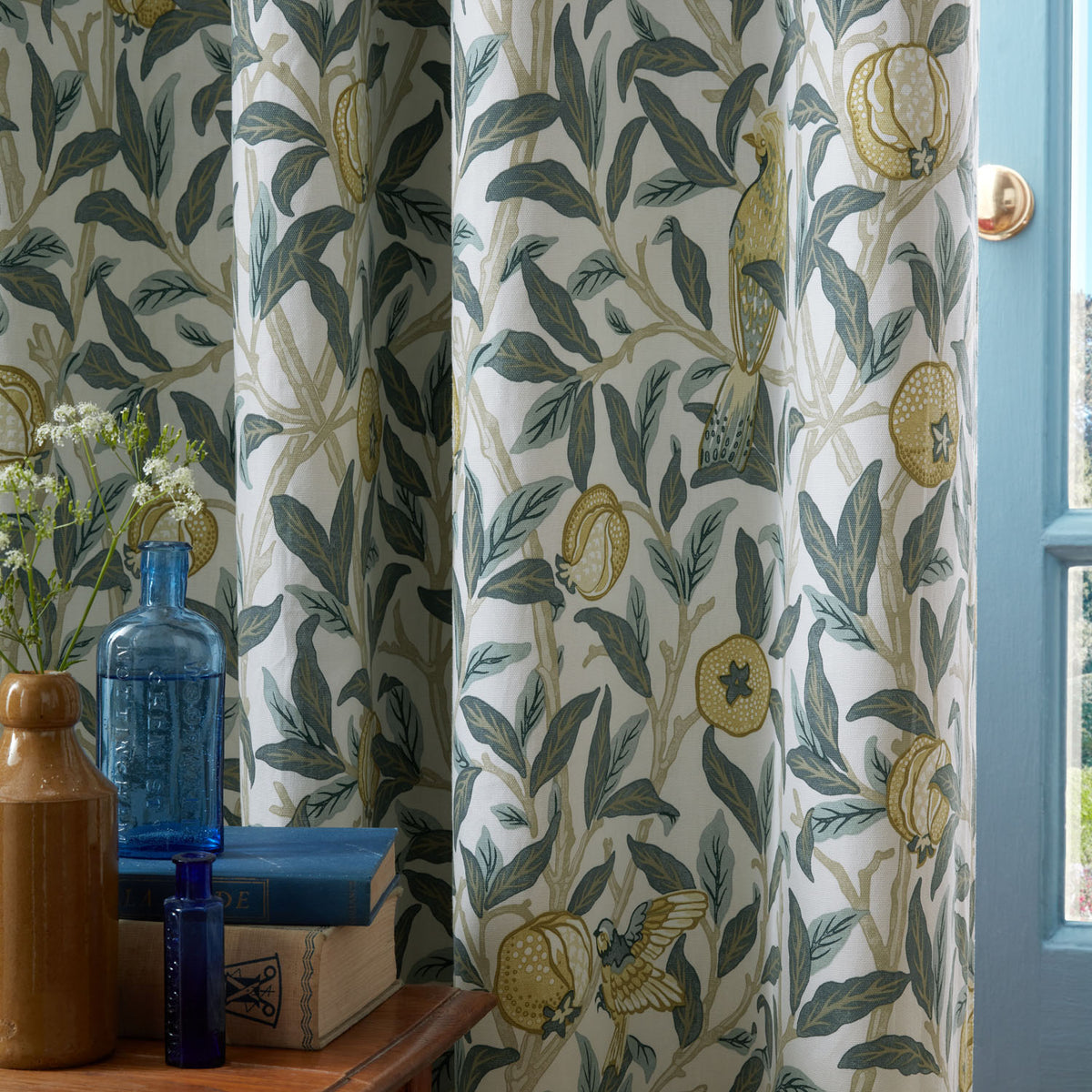 William Morris At Home Bird & Pomegranate Mineral Blackout Eyelet Curtains