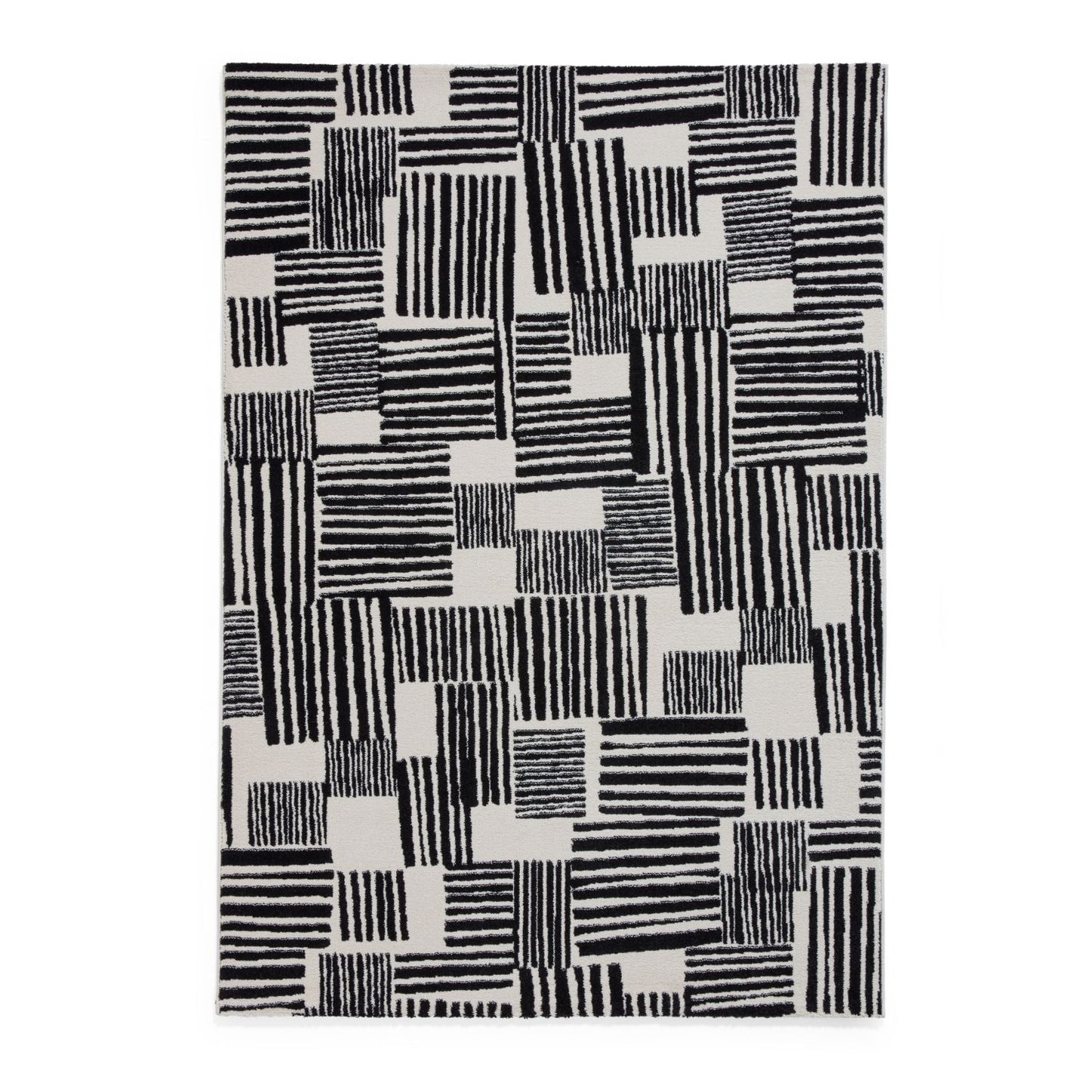 Catherine Lansfield Blocks Black and White Rug