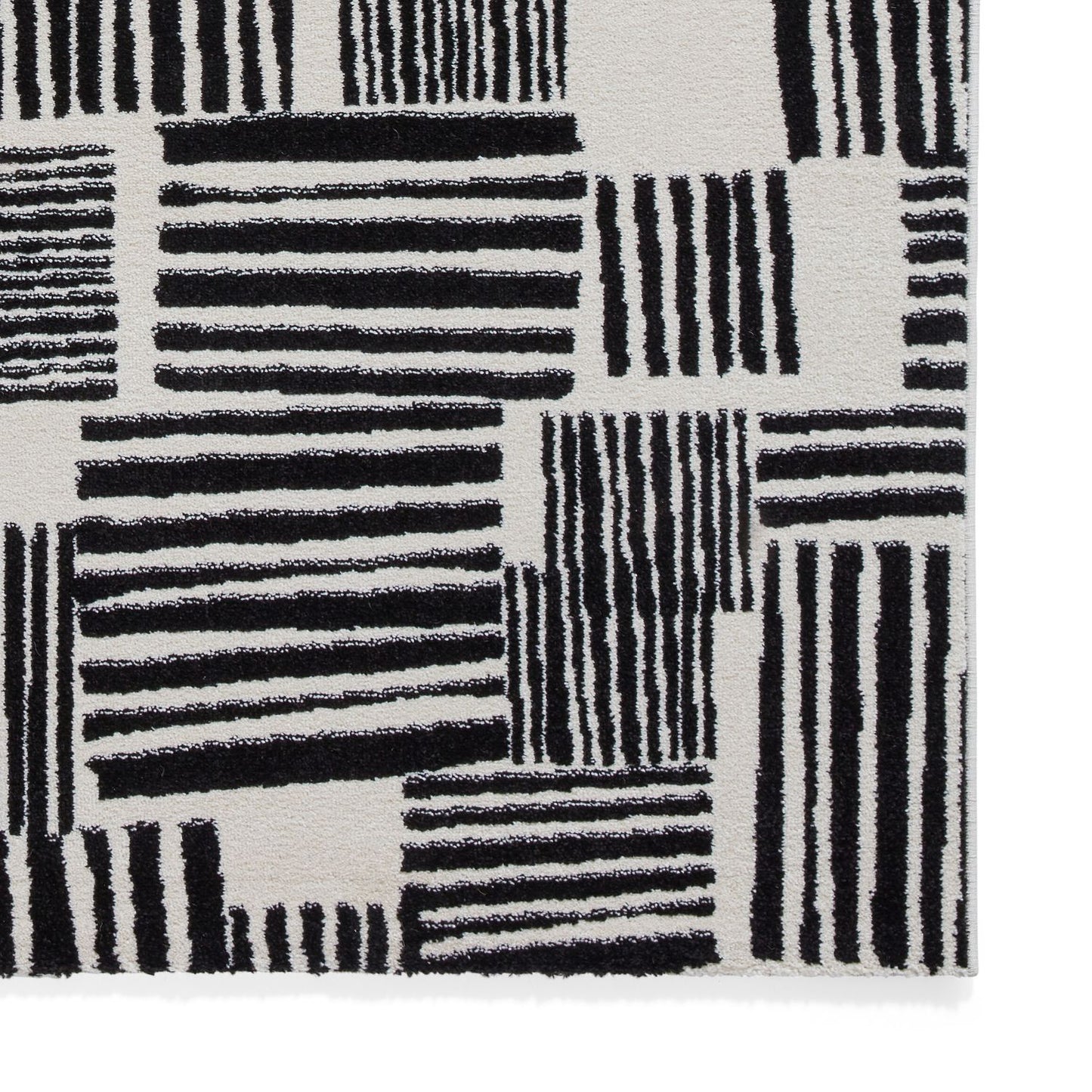 Catherine Lansfield Blocks Black and White Rug