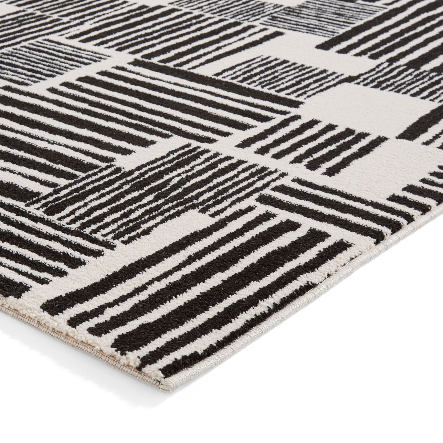 Catherine Lansfield Blocks Black and White Rug