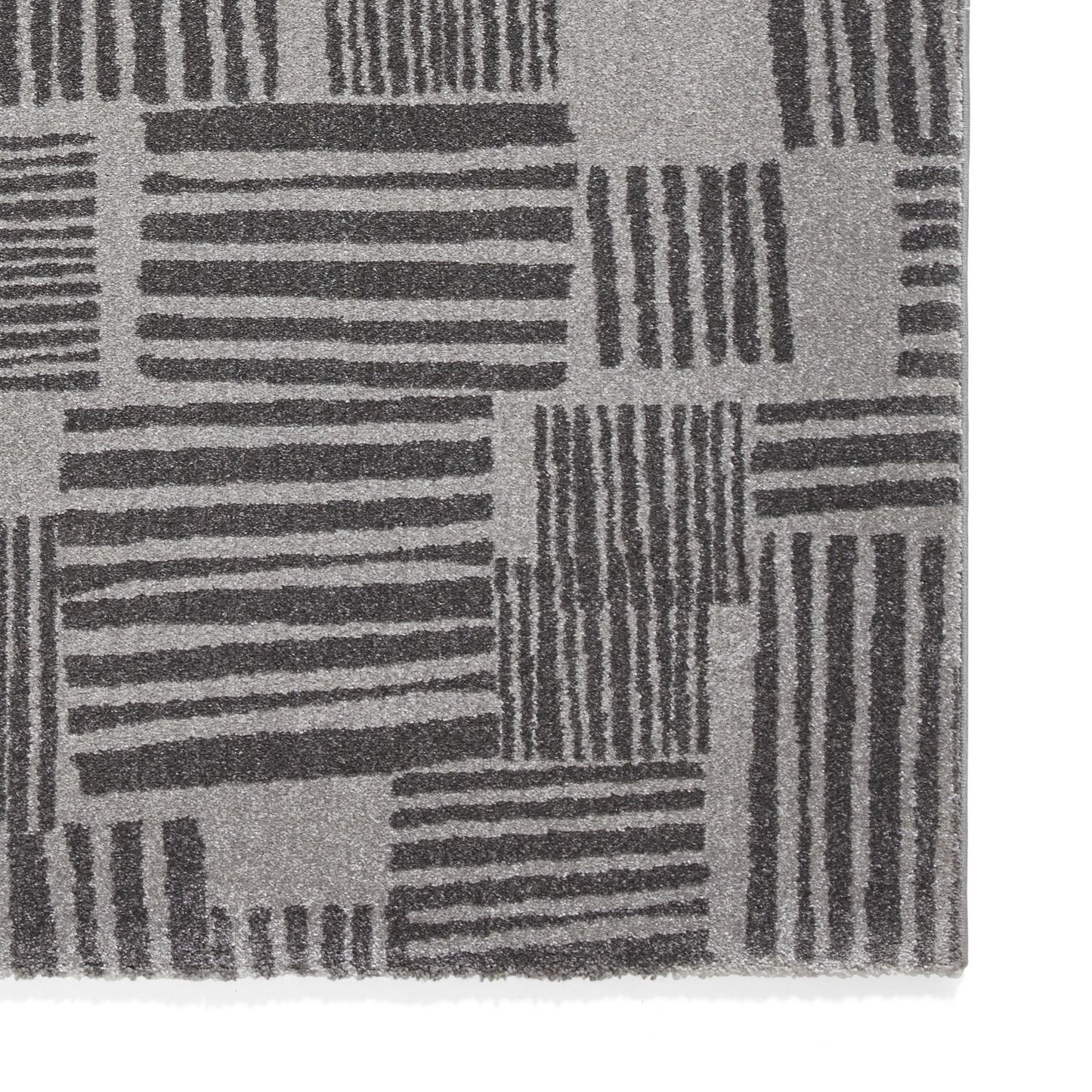 Catherine Lansfield Blocks Dark Grey and Grey Rug