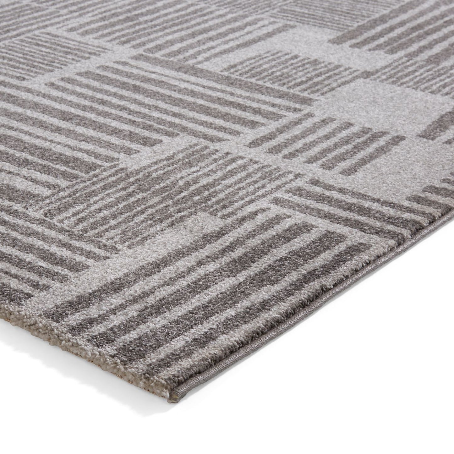 Catherine Lansfield Blocks Dark Grey and Grey Rug