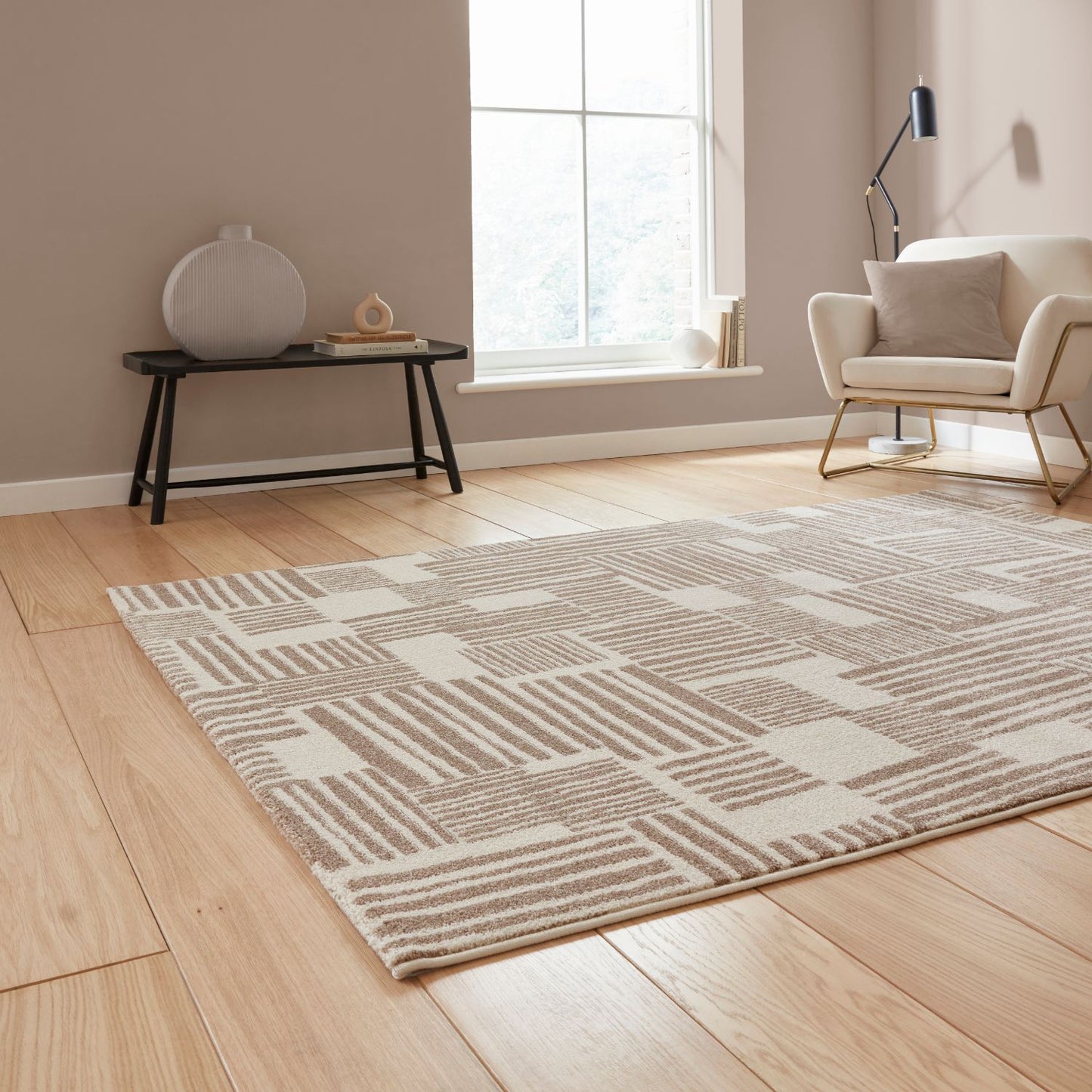 Catherine Lansfield Blocks Natural Rug