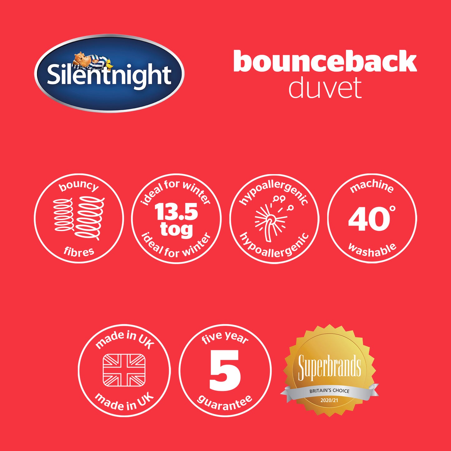 Silentnight Bounceback 13.5 Tog Duvet