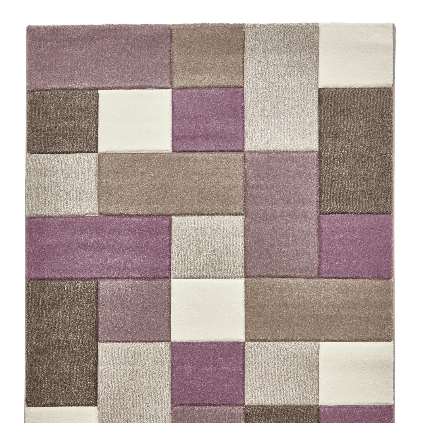 Brooklyn 646 Beige and Purple Modern Geometric Rug