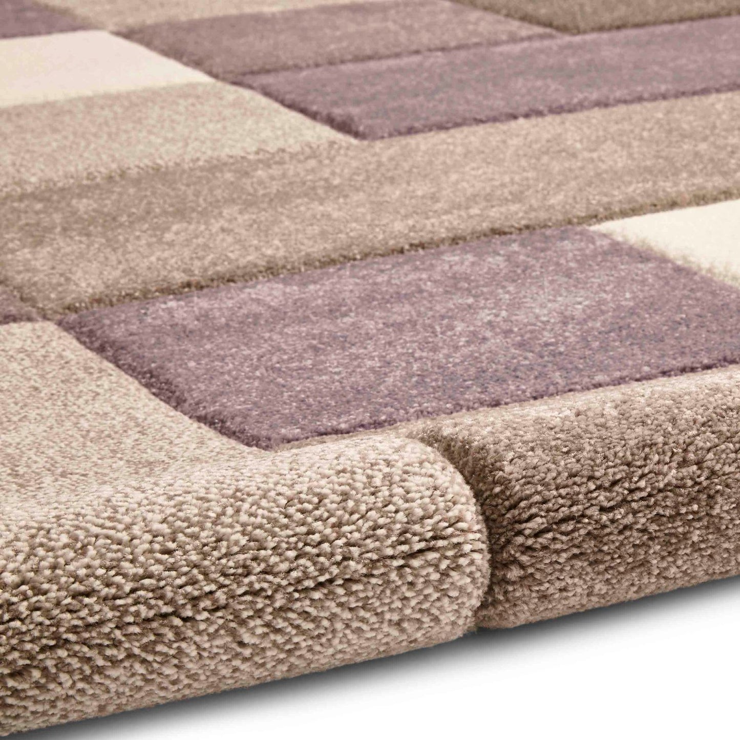 Brooklyn 646 Beige and Purple Modern Geometric Rug