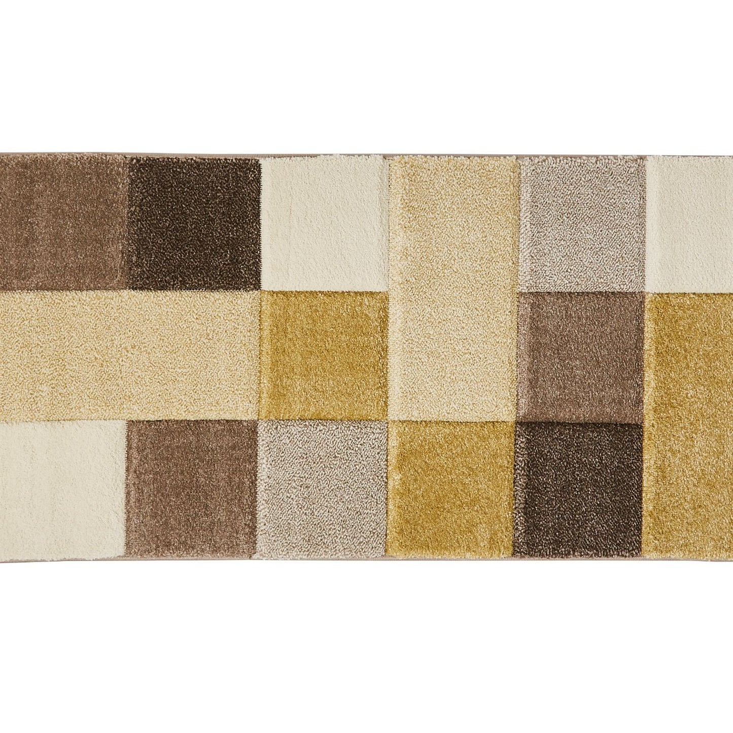 Brooklyn 646 Beige and Yellow Modern Geometric Runner Rug