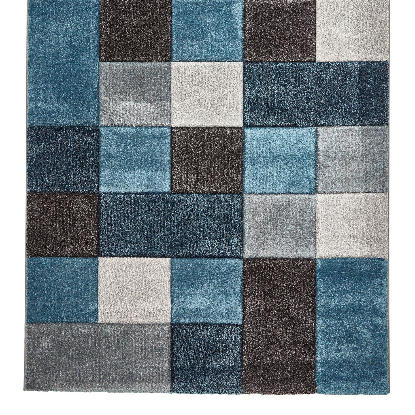 Brooklyn 646 Blue and Grey Modern Geometric Rug