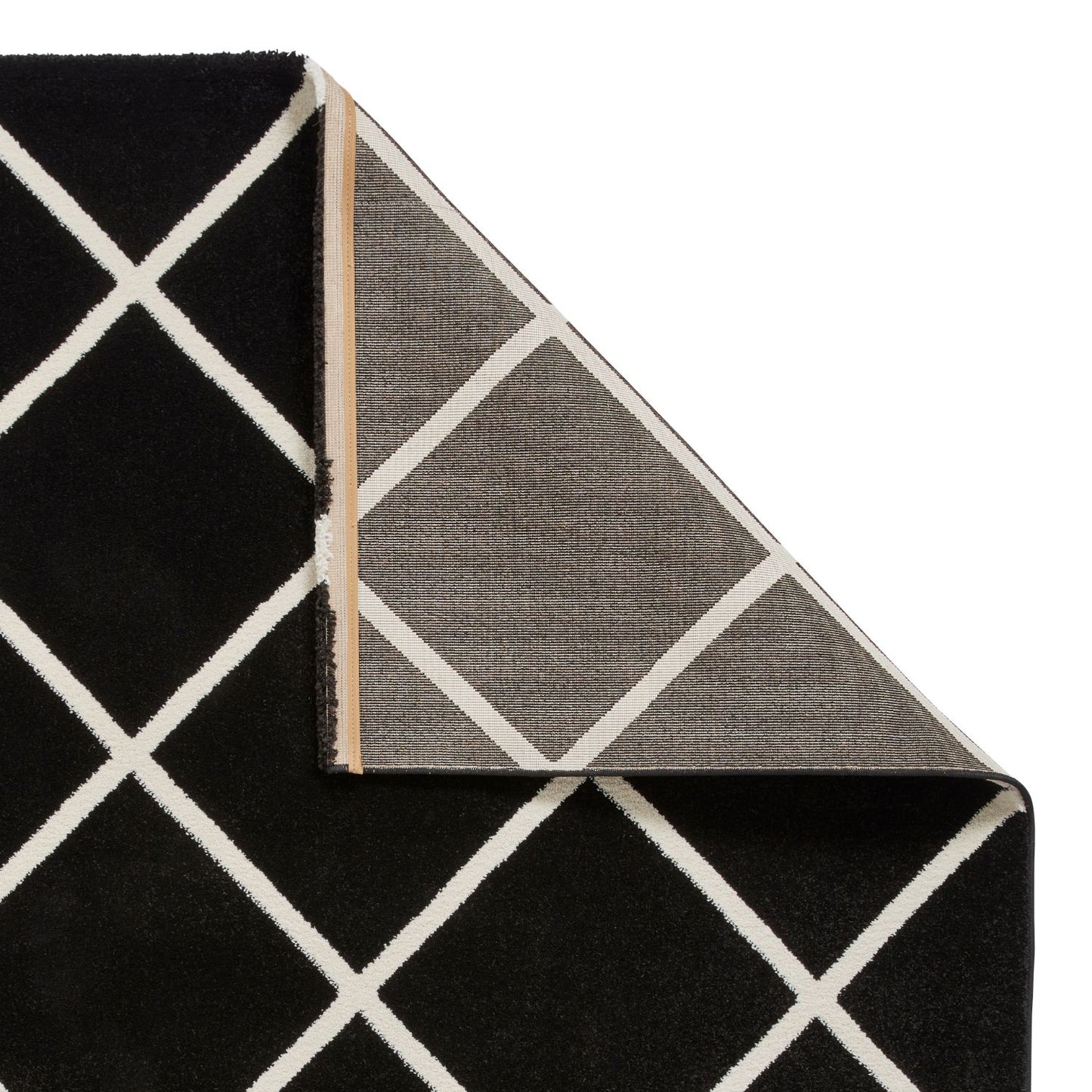 Brooklyn BRK35 Black and White Modern Diamond Rug