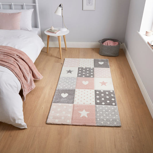 Brooklyn Pink Patchwork 20339 Kids Rug