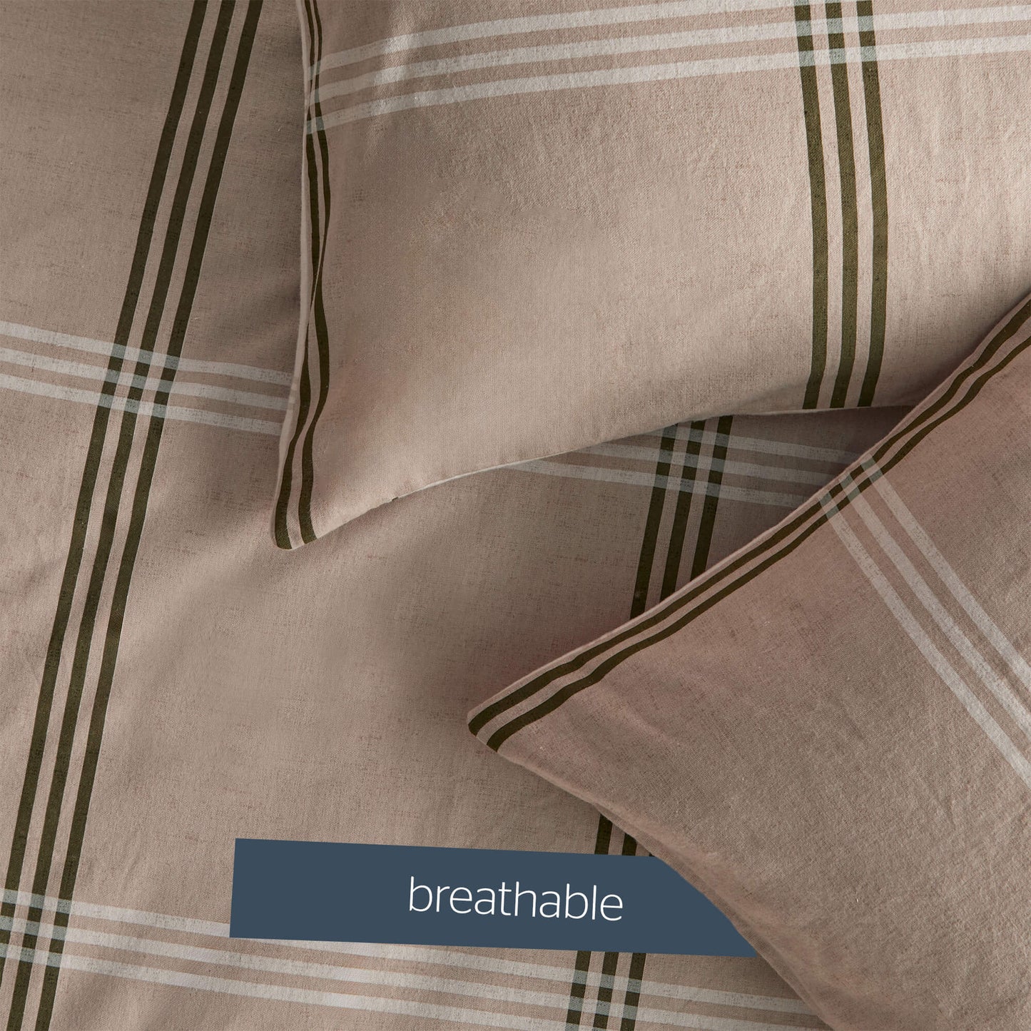 Silentnight Natural Check Brushed Cotton Duvet Set