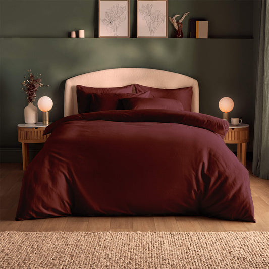 Silentnight Burgundy Brushed Cotton Duvet Set
