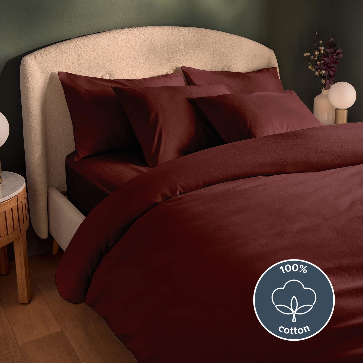 Silentnight Burgundy Brushed Cotton Duvet Set
