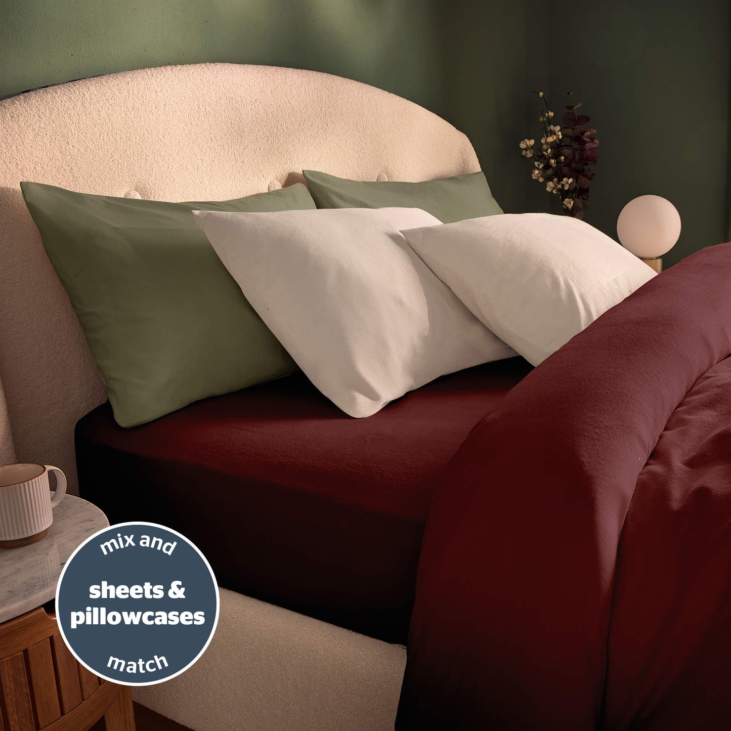 Silentnight Burgundy Brushed Cotton Duvet Set