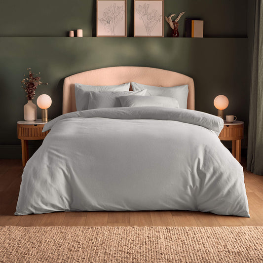 Silentnight Silver Grey Brushed Cotton Duvet Set