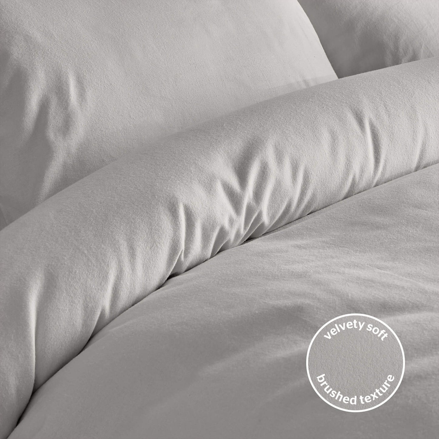 Silentnight Silver Grey Brushed Cotton Duvet Set