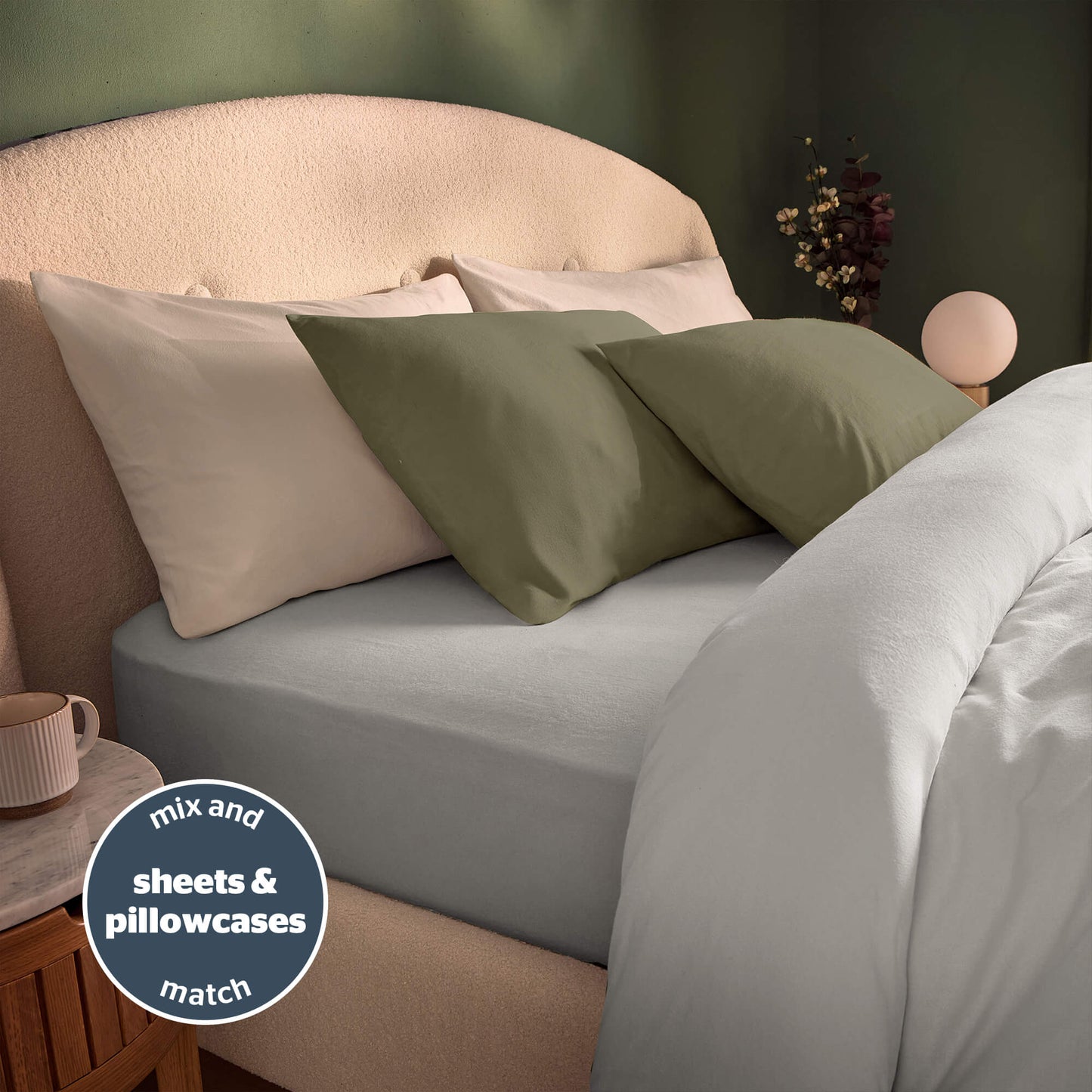 Silentnight Silver Grey Brushed Cotton Duvet Set