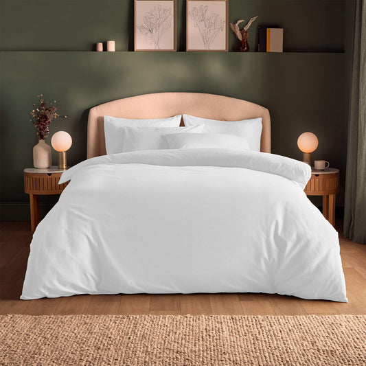 Silentnight White Brushed Cotton Duvet Set