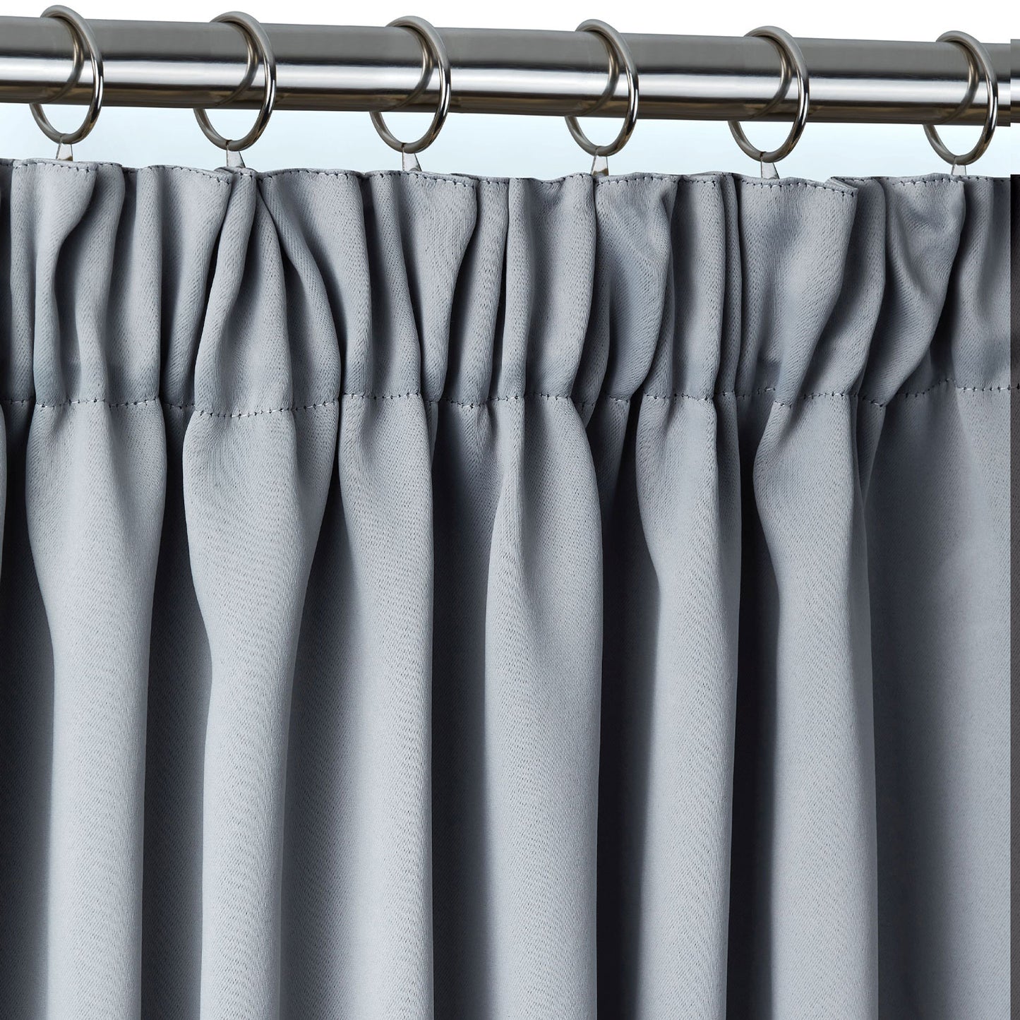 Cali Silver Thermal Blackout Pencil Pleat Door Curtain