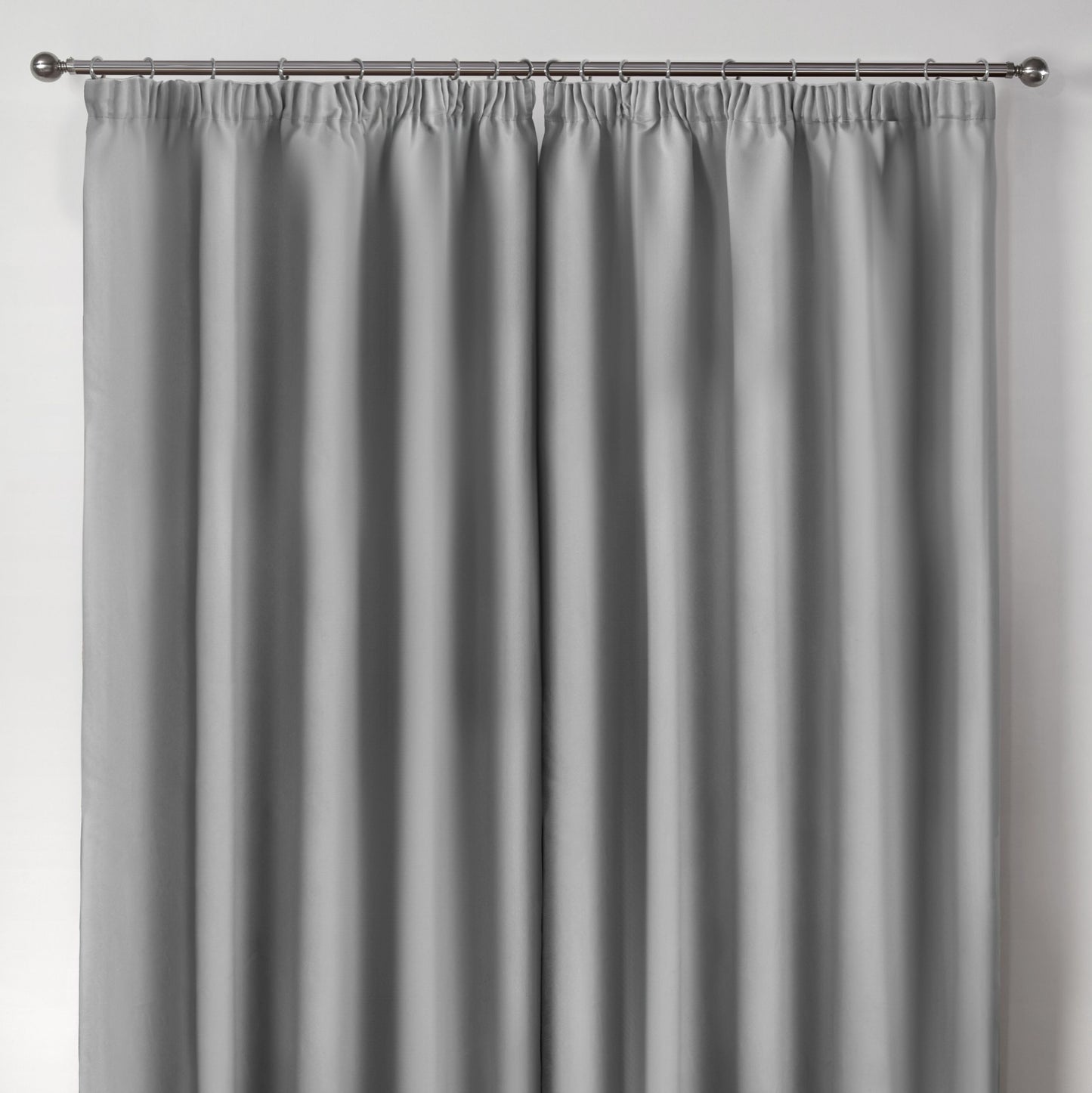 Cali Silver Thermal Blackout Pencil Pleat Curtains