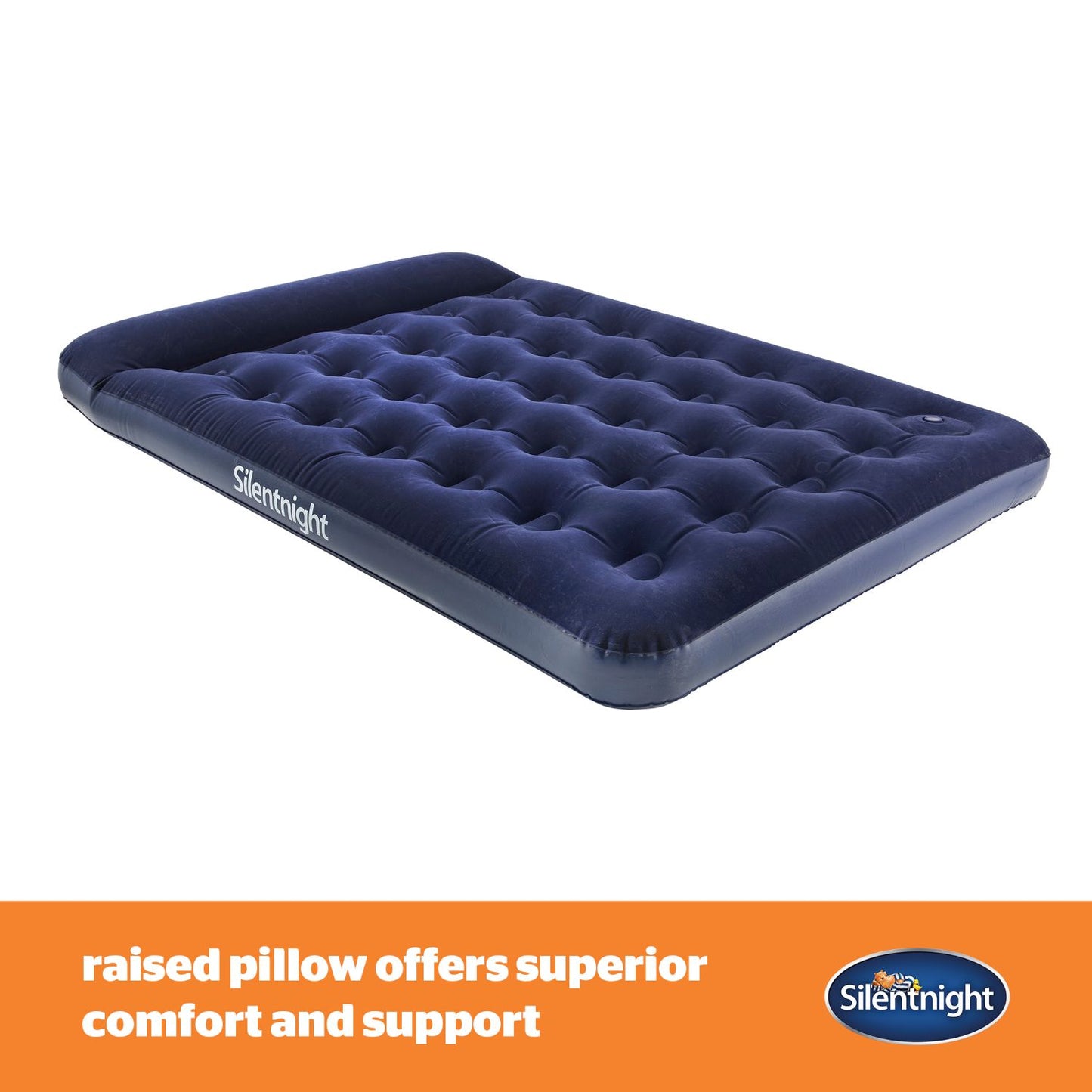 Silentnight Camping Collection Blue Flock Airbed with Built In Foot Pump