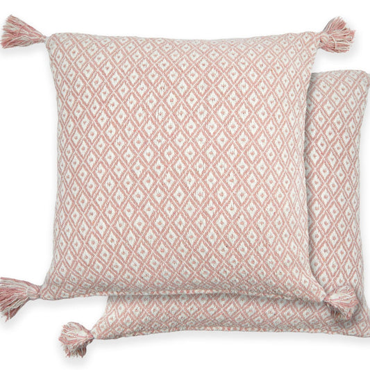 Casablanca Blush Pink Recycled Cotton Cushion Covers Pair (43cm x 43cm)