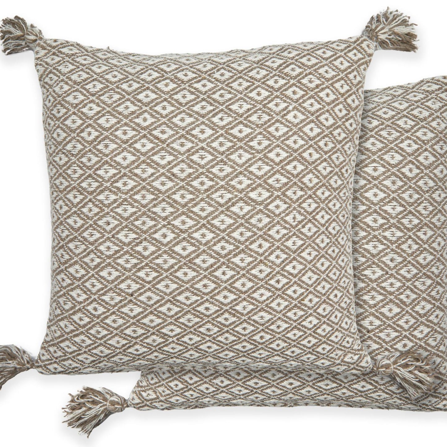 Casablanca Taupe Recycled Cotton Cushion Covers Pair (43cm x 43cm)