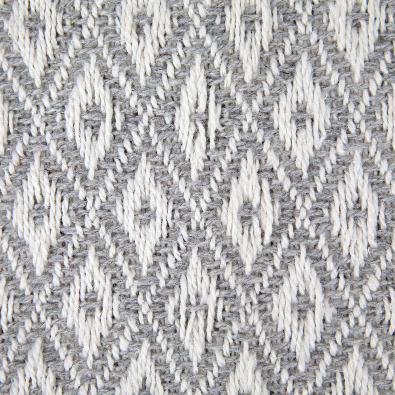 Casablanca Silver Scandi Woven Recycled Cotton Throw