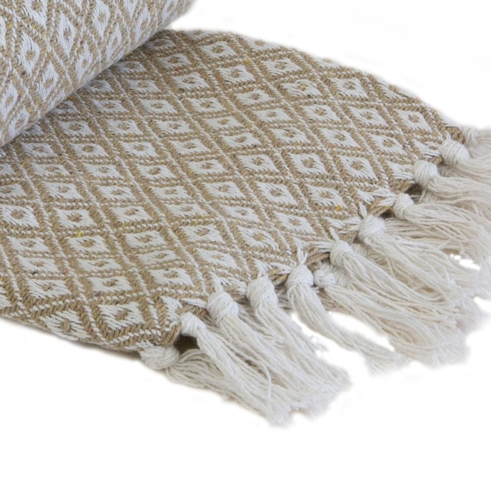 Casablanca Taupe Scandi Woven Recycled Cotton Throw