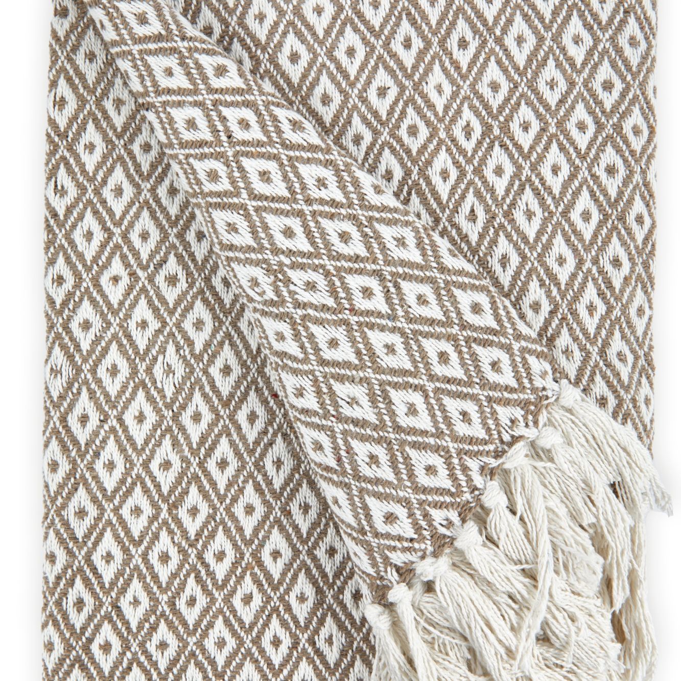 Casablanca Taupe Scandi Woven Recycled Cotton Throw