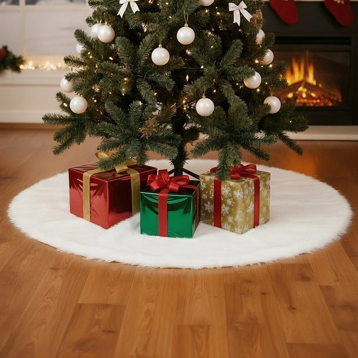 Christmas Tree Skirt White 78cm