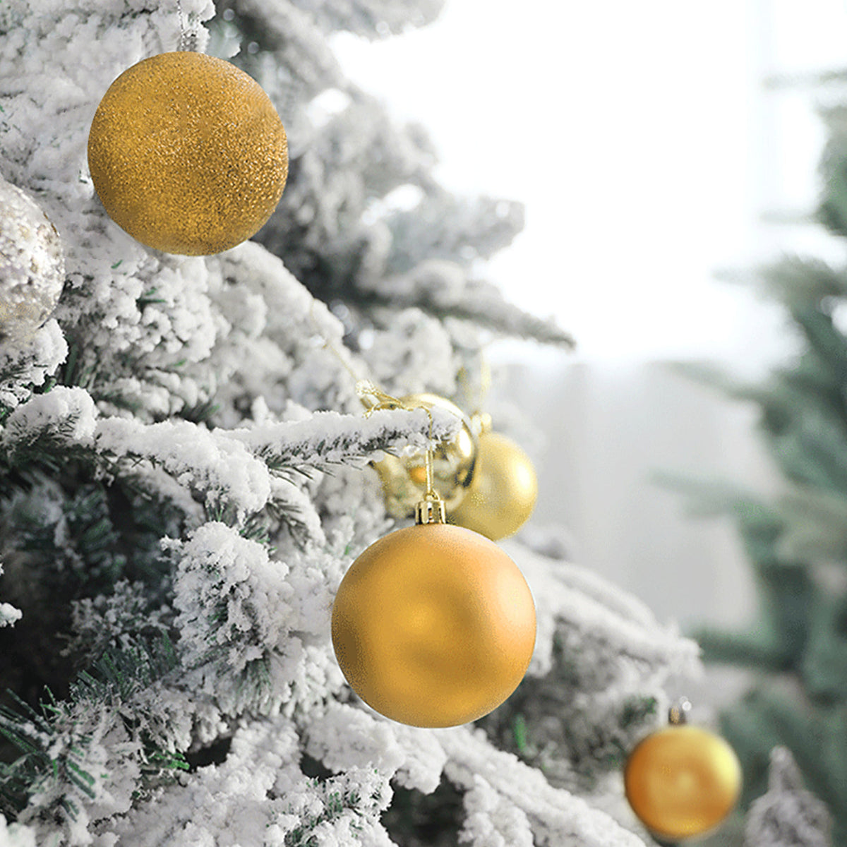 Gold Christmas Baubles 36 Pack