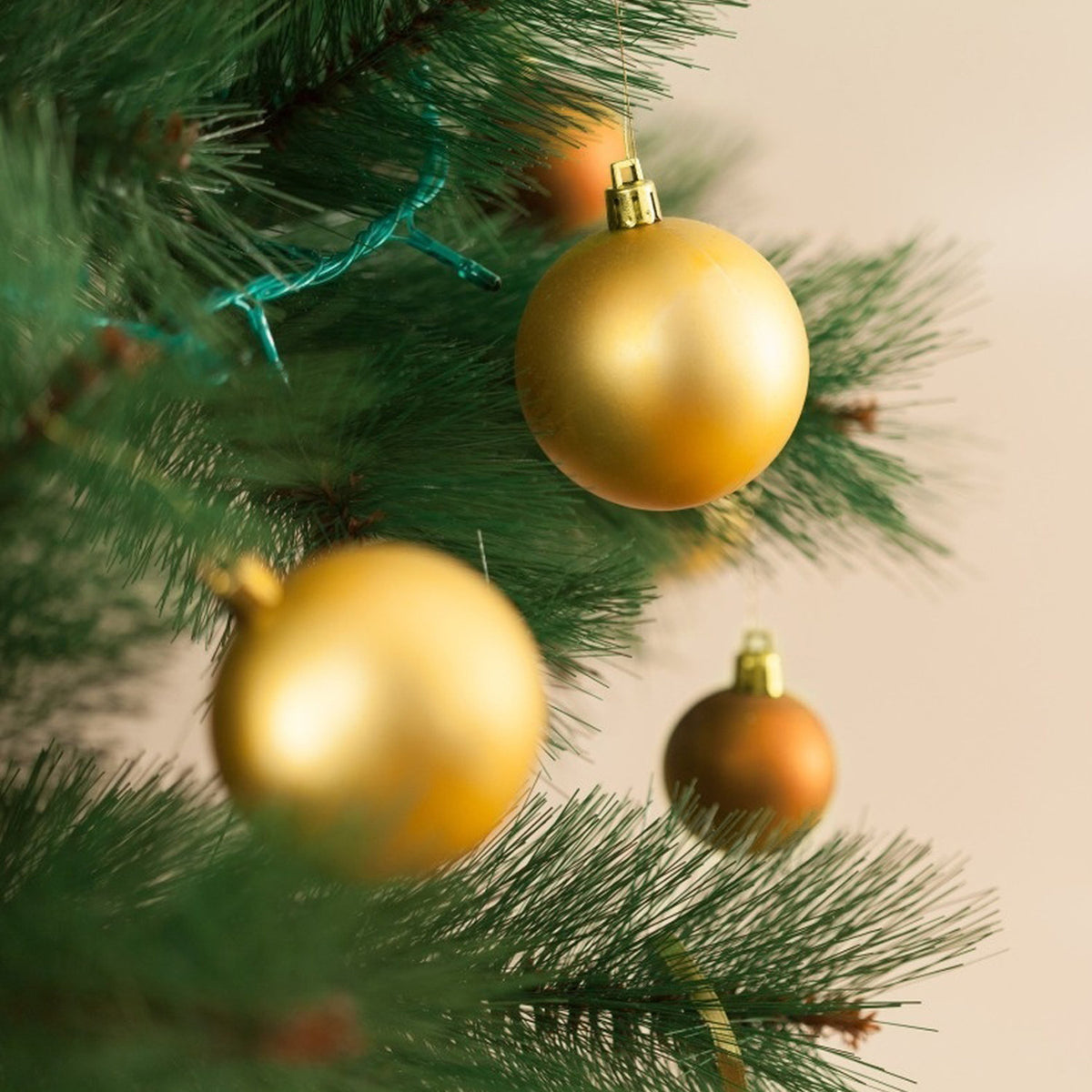 Gold Christmas Baubles 36 Pack