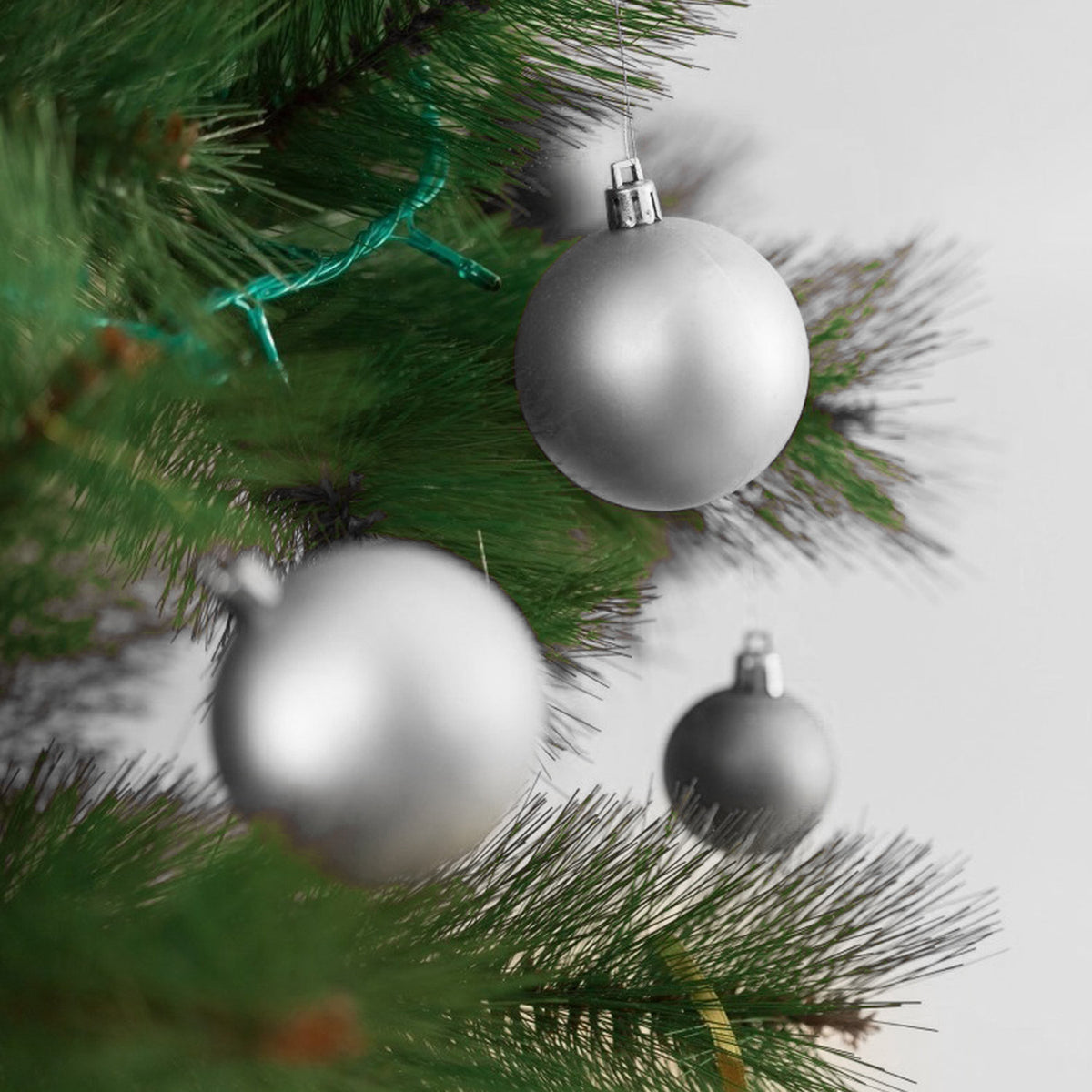 Silver Christmas Baubles 36 Pack