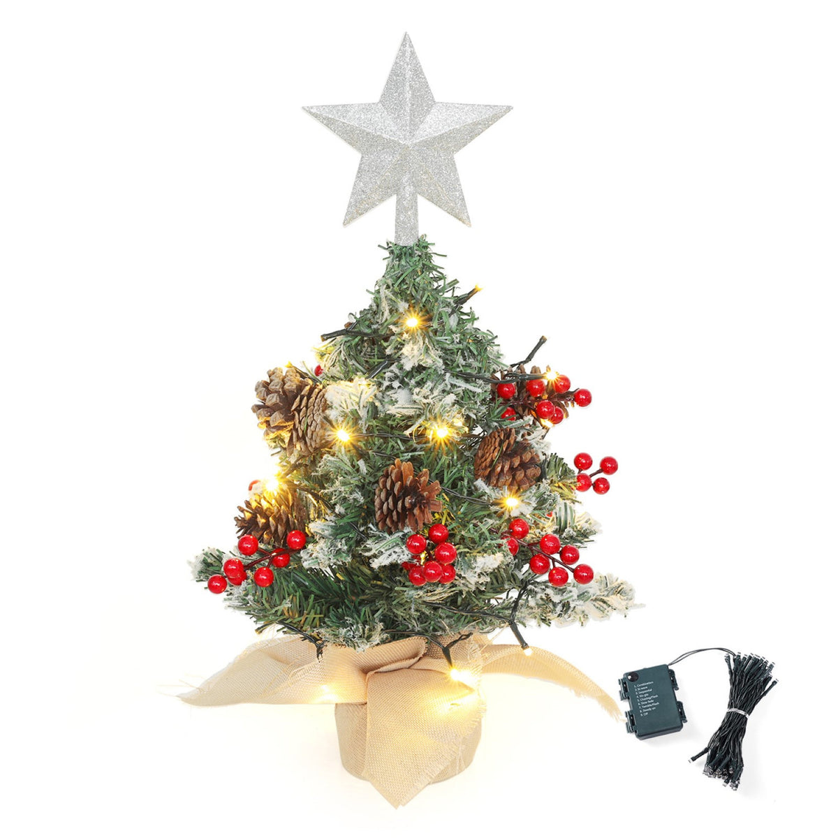 Tabletop Christmas Tree Pre-Lit with Star Topper
