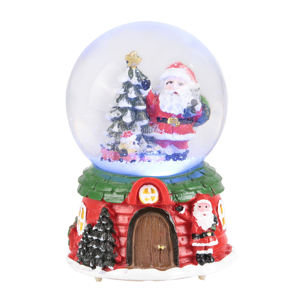 Father Christmas Music Snow Globe Ornament